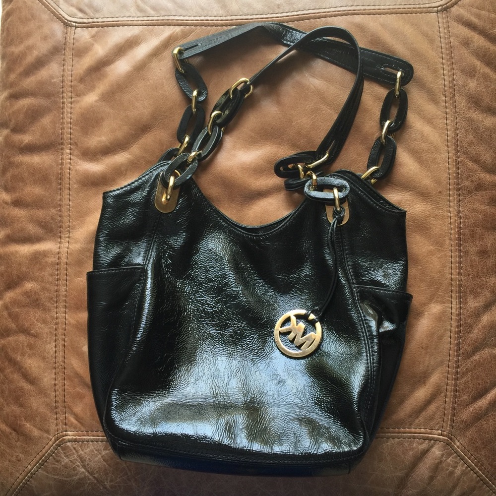 Michael Kors patent leather black purse